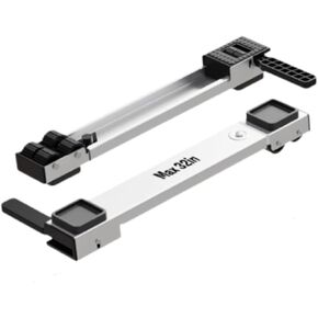 2 Pieces Washing Machine Support Extendable Multipurpose High Load Capacity Mover Tool Dryers Holder Furniture Mobile Rollers, black