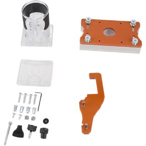 Trimming Machine Slot Plate Locator with Clear Cover, Aluminum Alloy and Engineering Plastic Tool Protective for Woodworking, Chamfering, Grooving, and Curve Cutting
