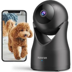 owltron Indoor Camera 2K, 360 Cameras for Home Security with Motion Detection, Baby Monitor with Phone App, 2.4G WiFi Pet Cam with Night Vision & 2-Way Audio