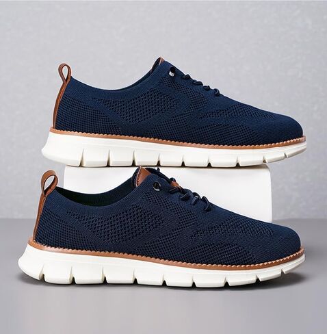 Breeze Men's Urban Ultra Mesh Mesh Dress Sneakers - أحذية المشي غير الرسمية للأعمال (Khaki ، 11) in Kuwait