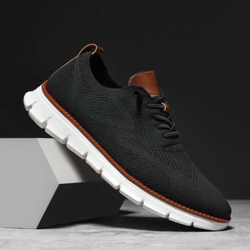 Breeze Men's Urban Ultra Mesh Mesh Dress Sneakers - أحذية المشي غير الرسمية للأعمال (Khaki ، 11) in Kuwait
