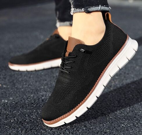 Breeze Men's Urban Ultra Mesh Mesh Dress Sneakers - أحذية المشي غير الرسمية للأعمال (Khaki ، 11) in Kuwait