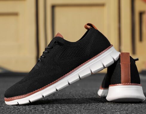 Breeze Men's Urban Ultra Mesh Mesh Dress Sneakers - أحذية المشي غير الرسمية للأعمال (Khaki ، 11) in Kuwait
