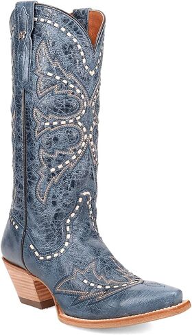 Dan Post Boots Womens Mesa مطرزة ، قم بتسحب أخمص القدمين على أحذية غير رسمية منتصف العجل منخفض الكعب 1-2 in Kuwait