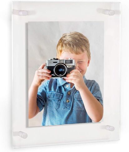 Arttoframes 8.5x14 مخصص الإطار العائم أكريليك مع الطباعة! تحميل صورتك الخاصة. أجهزة Mated Chrome Abflof Wall Mount ، Custom_acrylic-109-8.5x14-MuteChrome in Kuwait