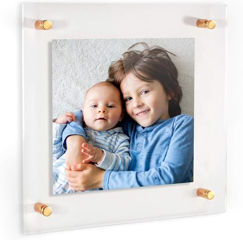 Arttoframes 8.5x14 مخصص الإطار العائم أكريليك مع الطباعة! تحميل صورتك الخاصة. أجهزة Mated Chrome Abflof Wall Mount ، Custom_acrylic-109-8.5x14-MuteChrome in Kuwait