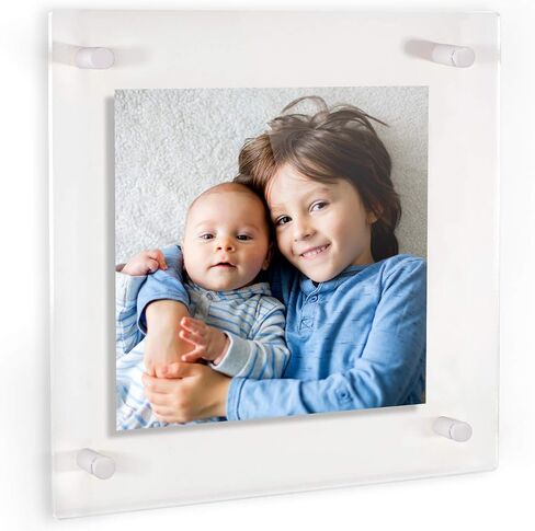 Arttoframes 8.5x14 مخصص الإطار العائم أكريليك مع الطباعة! تحميل صورتك الخاصة. أجهزة Mated Chrome Abflof Wall Mount ، Custom_acrylic-109-8.5x14-MuteChrome in Kuwait