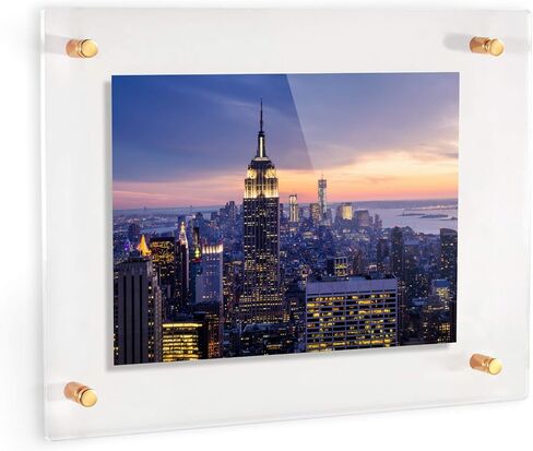Arttoframes 8.5x14 مخصص الإطار العائم أكريليك مع الطباعة! تحميل صورتك الخاصة. أجهزة Mated Chrome Abflof Wall Mount ، Custom_acrylic-109-8.5x14-MuteChrome in Kuwait