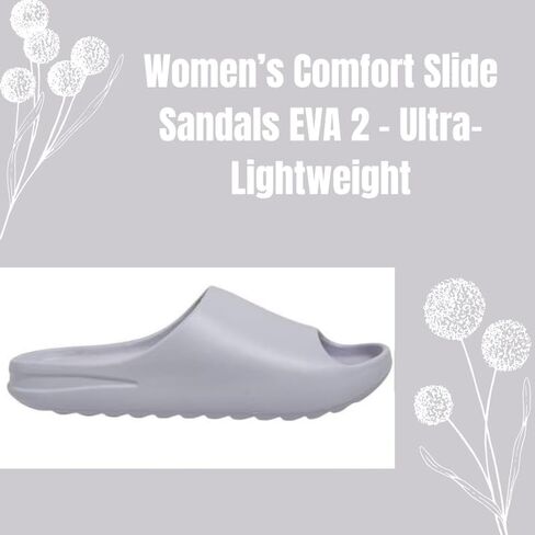 Women’s Comfort Slide Sandals EVA 2 – Lightweight Slip-On Slides for Women | Cushioned Ergonomic Footbed | Waterproof Quick Dry | Anti-Slip Shower Pool House Gym Slides | Indoor Outdoor Use in Saudi Arabia