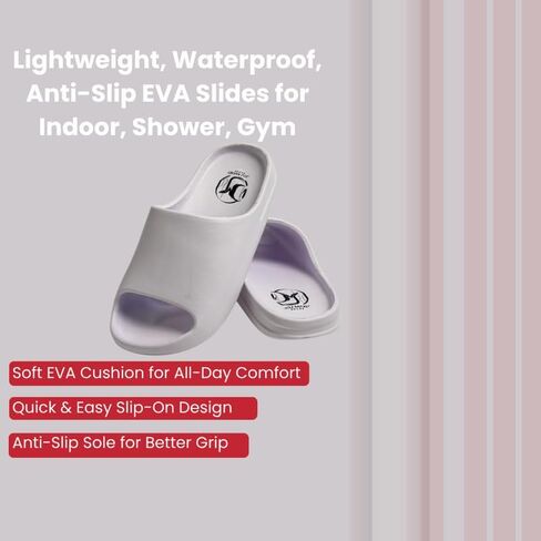 Women’s Comfort Slide Sandals EVA 2 – Lightweight Slip-On Slides for Women | Cushioned Ergonomic Footbed | Waterproof Quick Dry | Anti-Slip Shower Pool House Gym Slides | Indoor Outdoor Use in Saudi Arabia