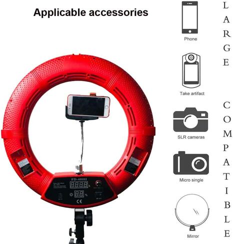 Yidoblo18 Dimmable Fluorescent Ring Light Kit: 96W 5500K Ring Light, Light Stand, Soft Tube, Filter and Bag for Photography YouTube Self Video Make-up (Red-FD-48II) in Saudi Arabia