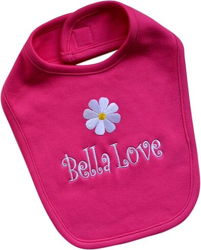 Personalized Baby Girl Bib with Matching Hat Featuring Daisy with Custom Name New Baby Gift Set in Saudi Arabia