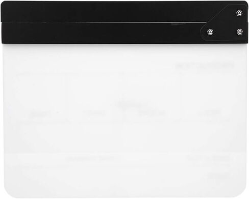 30x25CM Mini Acrylic Clapper Board, Director Scene Film Editing Prop Action Board with Whiteboard Pen for Shoot PropsAdvertisingHome DecorationCosplayBackground (Yellow Stripe in Saudi Arabia