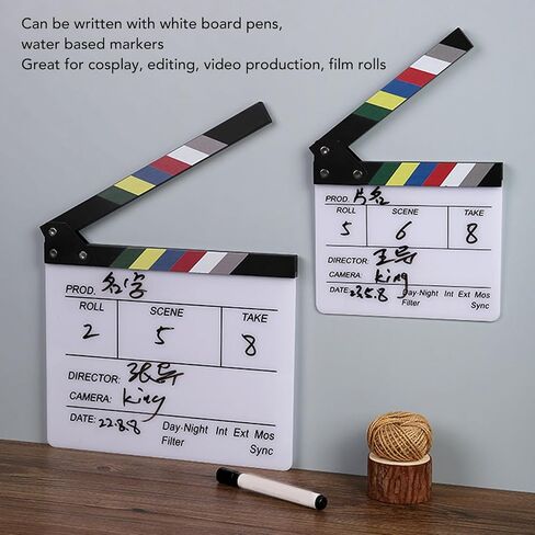 JUOPZKENN Clap Board for Filming, Film Slate, Film Equipment for Movies, Film Clap Board, Director Filming Clapper Board Clapboard Photo Prop for Decoration(20x19.5cm / 7.87x7.68in) in Saudi Arabia