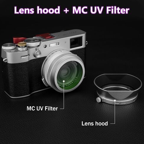 HAOGE MC UV Protection Filter & Square Metal Lens Hood Lens for Fujifilm X100 Series X100VI X100V X100F X100T Camera Association in Kuwait