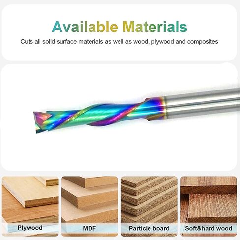 2 أجهزة كمبيوتر لأعلى أسفل ضغط مضغوط حلزوني موجه التوجيه ، 1/4 "شانك كاربايد CNC End Mill ، لأعلى ولأسفل قطع الموجه الحلزوني مع محمل أسفل لقطاعات طحن نقش الخشب نحت النحت in Saudi Arabia