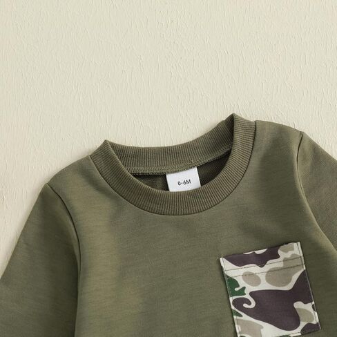 Toddler Baby Boy Fall Winter Clothes Retro Embroidery Duck Hunting Sweatshirt Pullover Camo Pants Outfits in Saudi Arabia