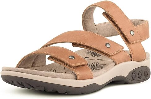 Therafit Haley Fully Adjustable Arch Support Leather Women's Sandal - for Plantar Fasciitis/Foot Pain in Saudi Arabia