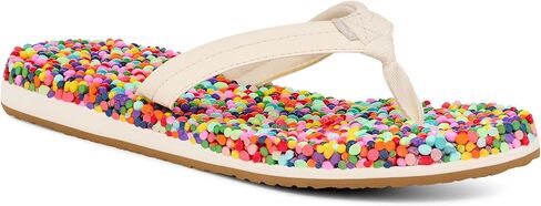 Sanuk Bubblecush Flip Flops for Women - Cushioned Beach Sandals | Yoga sandals for women, womens beach sandals, comfort footbed, cushioned strap, lightweight summer flip flops in Saudi Arabia
