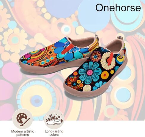 Onehorse Women's Mandala Painted Shoes Walking Travel Casual Loafers Slip On Sneakers in Saudi Arabia