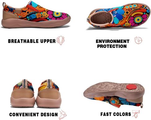 Onehorse Women's Mandala Painted Shoes Walking Travel Casual Loafers Slip On Sneakers in Saudi Arabia