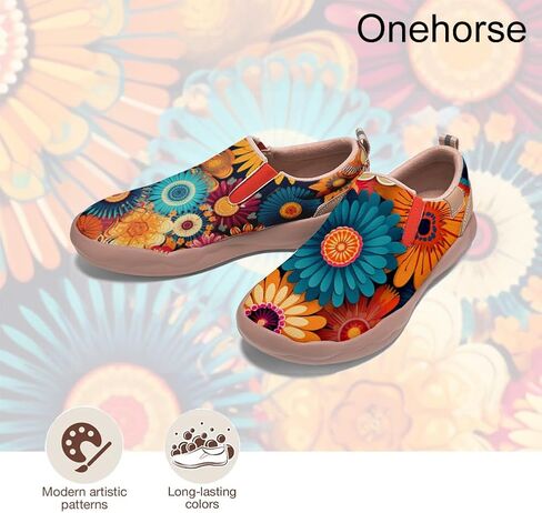 Onehorse Women's Mandala Painted Shoes Walking Travel Casual Loafers Slip On Sneakers in Saudi Arabia