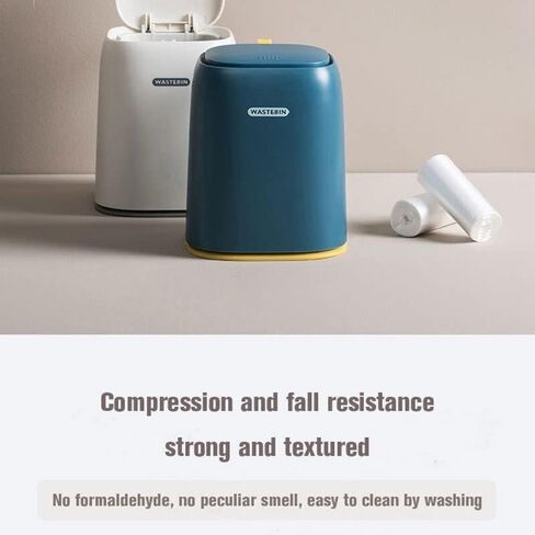 Mini Press-Type Trash Can with Lid, 4L Compact Desktop Trash Bin for Office, Kitchen, Living Room, Home, and Car - Small Storage Bin(Gold) in Kuwait