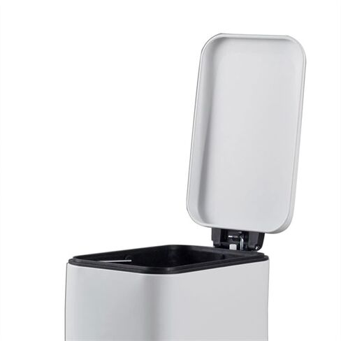 الفولاذ المقاوم للصدأ مصنوعة من الفولاذ المقاوم للصدأ ، سلة النفايات التي تديرها 8 لتر مع غطاء ، حمام مُصنّف الحمام ومطبخ ، رمادي (أسود) in Kuwait