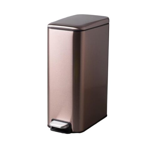 الفولاذ المقاوم للصدأ مصنوعة من الفولاذ المقاوم للصدأ ، سلة النفايات التي تديرها 8 لتر مع غطاء ، حمام مُصنّف الحمام ومطبخ ، رمادي (أسود) in Kuwait