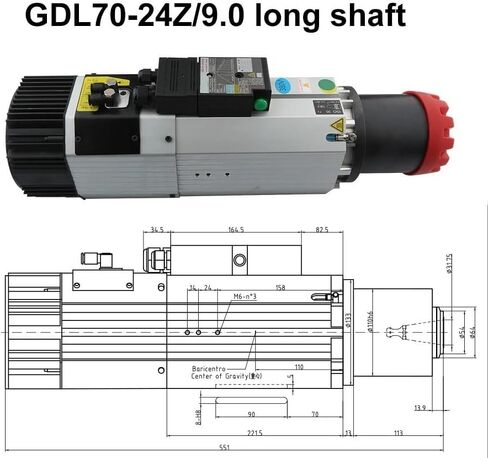 Spindle 9.0kw Air-Cooled Spindle Motor 380V/220V Automatic Tool Changer+VFD Converter Kit for CNC Router Milling Machine Tools(9kw 220v with fuling) in Saudi Arabia