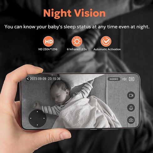 Owltron Indoor Camera 2K ، 360 Cameras for Home Security مع اكتشاف الحركة ، و Monitor Baby مع تطبيق الهاتف ، وكاميرا WiFi Pet 2.4g مع رؤية ليلية وصوت ثنائي الاتجاه in Kuwait