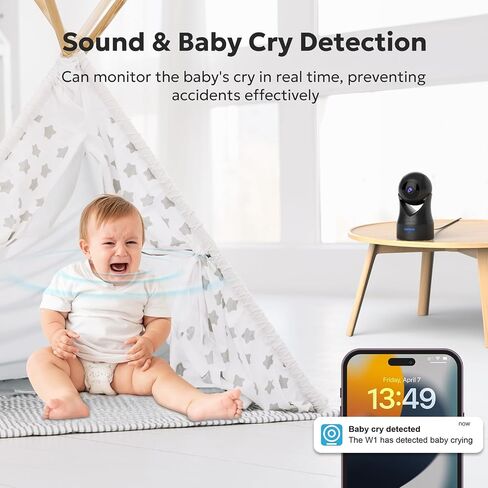 Owltron Indoor Camera 2K ، 360 Cameras for Home Security مع اكتشاف الحركة ، و Monitor Baby مع تطبيق الهاتف ، وكاميرا WiFi Pet 2.4g مع رؤية ليلية وصوت ثنائي الاتجاه in Kuwait