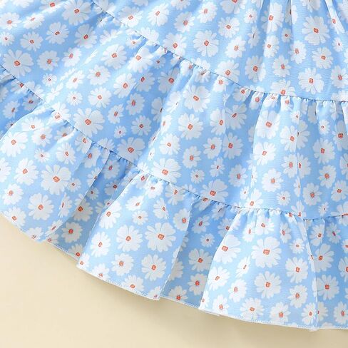 Toddler Baby Girl Dress Summer Clothes Little Girls Ruffle Sleeveless Dresses Kids Beach Sundress with Hat in Saudi Arabia