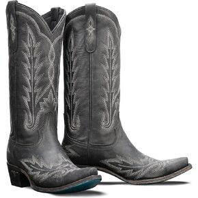 Lane Lexington Mid Calf Boot Distressed Jet Black