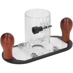 Woodworking Trimmer Router Base, Aluminum Alloy Woodworking Trimmer Base, Transparent Acrylic, Solid Wood Handle for 65mm Diameter Trimming Machine