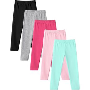 Witwot 5 Pack Toddler Leggings Baby Girl Cotton Pants Toddler Girls Clothes Size 18M-5T
