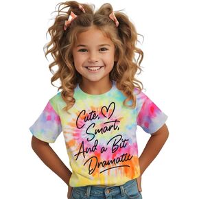 Modntoga Toddler Girls Cute Smart Graphic Shirt لطيف تي شيرت القليل من الدراما خطاب مضحكة طباعة قمم عيد ميلاد فتاة الصيف