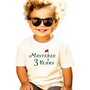 Olive Loves Apple Mastered 3 Years Shirt for Boys & Girls Golf Themed Third Birthday Shirt for Toddler