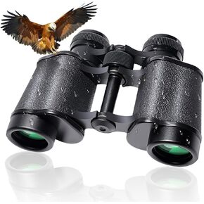 10x25 High Powered Binoculars for Adults, Waterproof Compact Binoculars with Low Light Vision for Bird Watching Hunting Football Games Travel Stargazing Cruise with Carrying Bag
