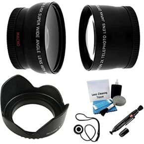 UltraPro 55mm Essential Lens Kit, Includes 2X Telephoto Lens, 0.45x HD Wide Angle Lens w/Macro, and Flower Tulip Lens Hood for Select Sony Digital Cameras. UltraPro Deluxe Accessory Set Included