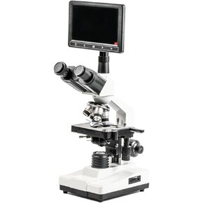 40X-1600X Trinocular Biological Microscope with LCD Screen for Lab and School Use(with 7 Inch Screen)