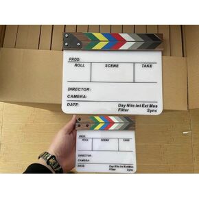 2pcs Hollywood Director's Film Standard Black Walnut Clapperboard Cut Action Scene, Color Size Typesetting Customized