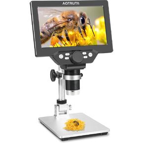 7" LCD Digital Microscope 1200X Magnification, 1080P Coin Microscope with Metal Stand | 8 LED Lights & Ultra-Precise Focus | Coin, Stamp, Hobby Inspection for Kids/Adults | Windows/Mac Compatible