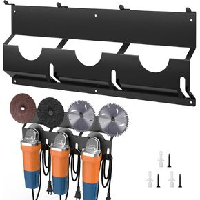 Angle Grinder Holder, Angle Grinder Stand with Discs Hook Rack & Cord Hanger, Wall Mount Power Tool Storage Rack/Bracket/Organizer for Cutters Polishers, Garage and Workspace