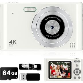 2025 كاميرا رقمية ، Kids Camera1080p ، كاميرا VLOG مع بطاقة 32 جيجابايت ، 16x تكبير المضاد للهز ، قارئ البطاقة ، 44 ميجابكسل محمولة نقاط صغيرة محمولة كاميرا أرجوانية هدية أرجوانية للأطفال