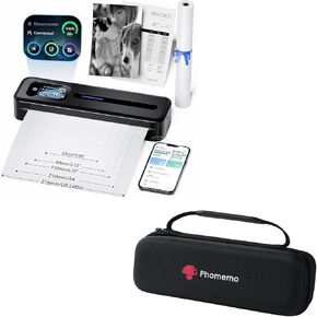 Phomemo Upgraded Portable Printer with Touchscreen, M832D Bluetooth Wireless Thermal Inkless Printer with Case