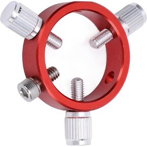 Telescope Guiding Scope Ring, with M6 Screw 1/4 Inch Screw Red Aluminum Alloy 40mm Six Point Guiding Scope Hoop for 20‑40mm Astronomical Telescope