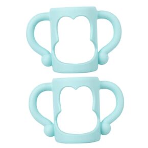 Kisangel 2pcs Ergonomic Silicone Bottle Handles Non Slip Feeder Handle for Easy Independent Drinking Comfortable Grip Leak Design Compatible with Standard Milk Bottles
