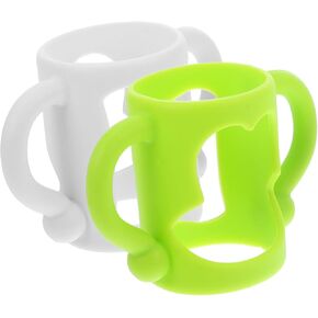 ERINGOGO 2pcs Silicone Bottle Handles Bottle Grip Accessories for Milk and Comfortable and Sturdy Design