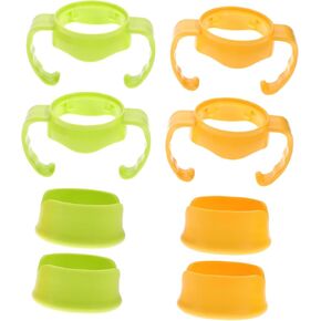 Vaguelly 4 Sets Nursing Bottle Handle Ergonomic Handles with Base for Easy Transition to Cup Scald and for Wide Mouth Design